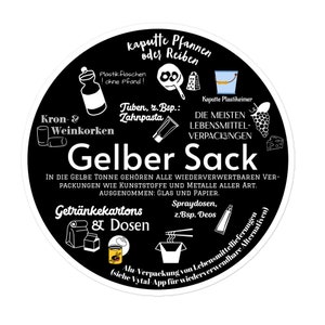 Sticker Trash Bin | Waste Separation Yellow Bin | Waste Management | Aufkleber Mülleimer | Aufkleber Mülltonne | Mülltrennung Gelber Sack