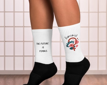 Feminist Socks | Socks with feminist statement | International Women's Day | Feminism Sock | Support Women's Rights | Double-sided Printing