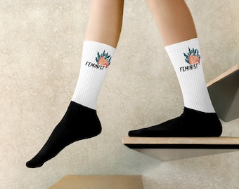 Feminist Socks | socks with feminist statement | International Women's Day | Feminism Sock | Support Women's Rights