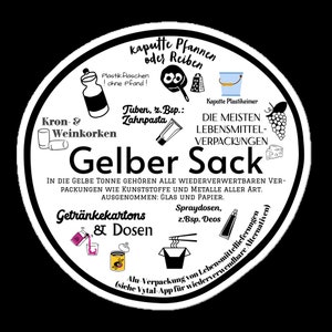 Sticker Trash Bin | Waste Separation Yellow Bin | Waste Management | Aufkleber Mülleimer | Aufkleber Mülltonne | Mülltrennung Gelber Sack