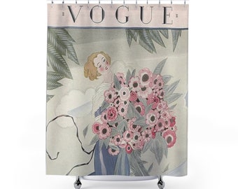 Vintage Vogue fashion art Shower Curtain