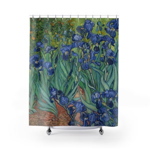 Van Gogh Kunst Iris Duschvorhang // Lila Blume Duschvorhang