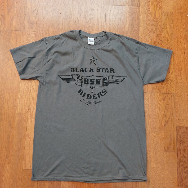 Star Rider Text Black Star Riders – Distressed Logo Grey T-shirt - Etsy