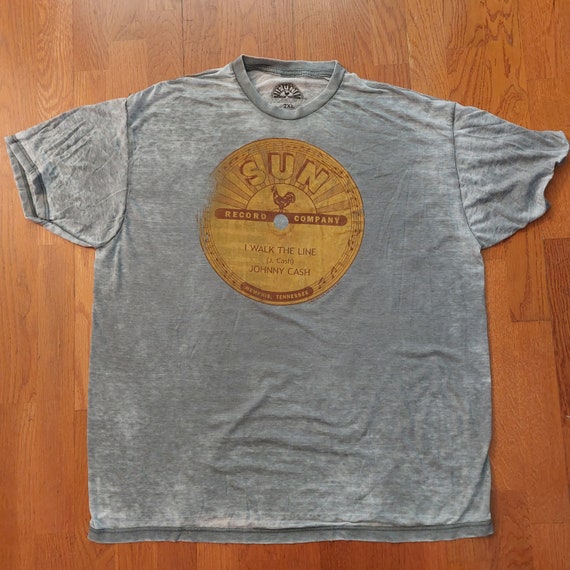 Johnny Cash – Walk The Line Label Grey T-Shirt