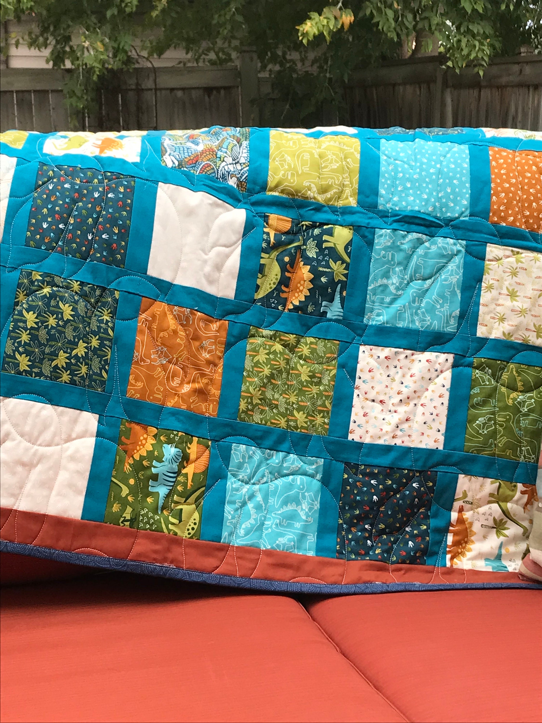 Stomp Quilt Pattern Handmade Baby Quilt - Dino Stomp - Etsy