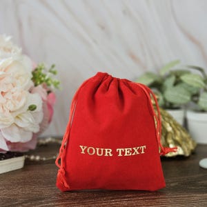 Personalized Drawstring Bags, Custom Gift Bag, Jewelry Pouch, Velvet Drawstring Gift Bag, Personalized Bridesmaid Gift, Custom Bags
