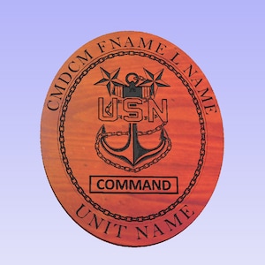 Placa de insignia de jefe maestro de comando (svg, dxf, crv, lbrn, c2d, png, pdf)