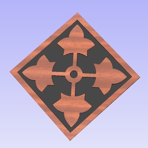 4TH Infantry Division “4TH ID” insignia (svg, dxf, crv, lbrn, c2d, png, pdf)