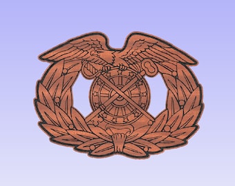 Army Quartermaster cut file (svg, dxf, crv, lbrn, c2d, png, pdf)