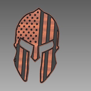 Casque spartiate avec fichier de coupe drapeau américain avec fichier de coupe casque spartiate vierge (svg, dxf, crv, lbrn, c2d, png, pdf)