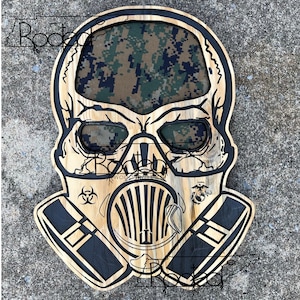 Schedel met gasmasker (svg, dxf, crv, lbrn, c2d, png, pdf)