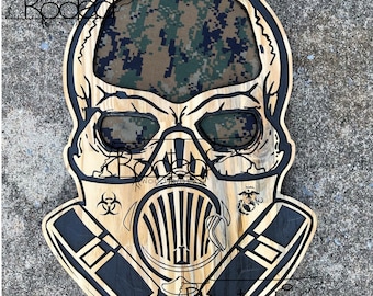 Skull w/ Gas Mask (svg, dxf, crv, lbrn, c2d, png, pdf)