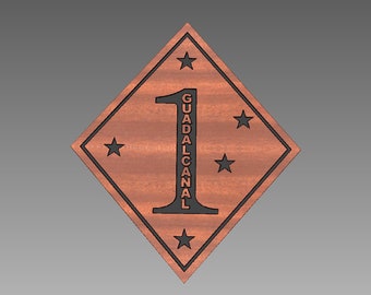 1st Marine Division Patch Blue Diamond Patch cut file Marine infantry Division (svg, dxf, crv, lbrn, c2d, png, pdf)