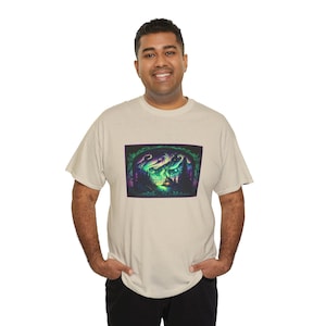 Northern Lights Shirt, Aurora Borealis T-Shirt, Moonlight, Unisex Tee, Scenery, Landscape, Night Sky, Northern Lights Art, Gift for Dad