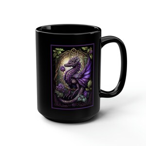 Purple Dragon Mug, Winged Purple Dragon Cup, Dragon Tumbler, Coffee Cup, Magical Creatures, Magic, Spirit Animal, Dragon Lover, Coffee Lover
