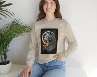 Wolf Sweatshirt for Women, Wolf Art Shirt for Men, Wolf Theme Gift, Winter Wolf Sweatshirt, Forest Wolf Lover Gift, Wild Wolf Sweatshirt