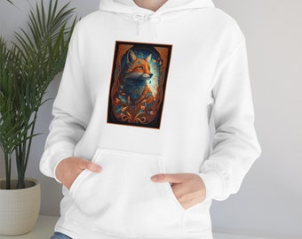 Fox Sweatshirt, Red Fox Shirt, Fox Hoodie, Fox Hooded Sweatshirt, Hoodie, Magical Creatures, Spirit Animal, Woodland Creature Hoodie, Fox