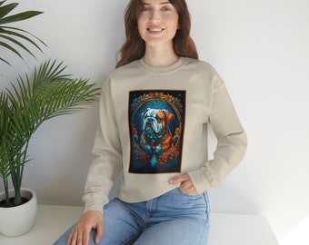 English Bulldog Sweatshirt, Bulldog Lover Sweatshirt, English Bulldog Shirt Gift, Bulldog Art, Bulldog Mom, Bulldog Dad, Bulldog Painting