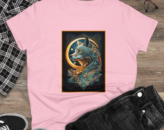 Wolf Art TShirt, Wolf Painting Shirt for women, Wolf Spirit Animal, Winter Wolf Tee, Shirt for Wolf Lover, Silver Wolf Lover, Wild Wolf Gift