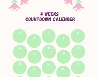 4 Wochen Countdown Kalender in 5 verschiedenen Farben