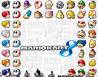 Mario Kart 8 Character Icon Stickers - Choose Your Favorite Characters - Durable, Waterproof Vinyl
