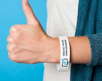 Custom Printed Tyvek Wristbands | Personalized Event Bands | Durable, Water-Resistant, Tear-Resistant | Perfect for Events and Parties