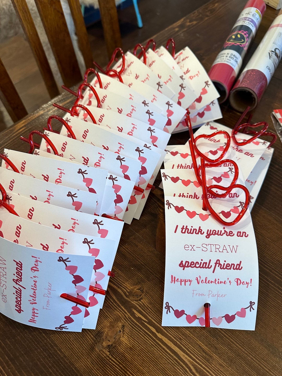 Straw Friend Ex-straw Special Friend Valentine's Cards - Printable Kids Gift With ...