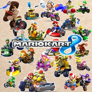 Mario Kart 8 Stickers - Choose Your Favorite Characters - Durable Waterproof Vinyl