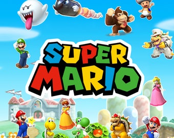 Super Mario Bros Stickers - Classic Characters - Vinyl Decals - Assorted Sizes