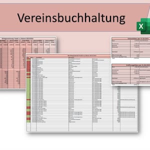 Club accounting - Excel template, income statement, balance sheet, accounting journal