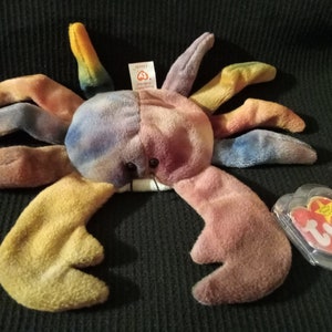 1996 &quot;PVC&quot; Ty Beanie Babies Tye-Dyed Claude the Crab