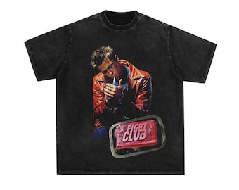 Fight Club T shirt  Shirt | T-Shirt Shirt Tee T Vintage Hoodie Acid Wash Oversise Sweatshirt Clothing Big Baggy Gift Large Steetwear