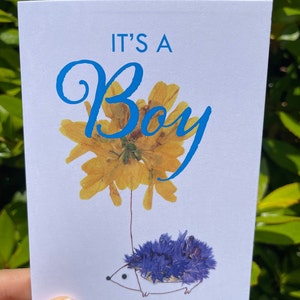 "Neugeborene Baby Grußkarten, zwei Versionen: ""It's a boy"" und ""Born to be Wild"""