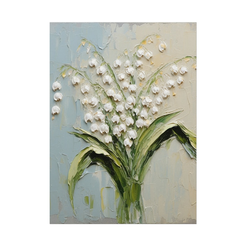 Light of The Lily Impasto Art Print-Unframed Impasto Oil Painting Print-Impasto Oil Painting Original-Single Flower Impasto Painting Print image 2