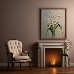 Light of The Lily Impasto Art Print-Unframed Impasto Oil Painting Print-Impasto Oil Painting Original-Single Flower Impasto Painting Print image 4