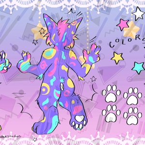 Furry / Anthro Sparkledog Wolf Adoptable | Buyer Gets Full Rights | One of a kind