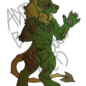 Zombie Wolf Fursona Adoptierbar | Käufer erhält volle Rechte | Einzelstück
