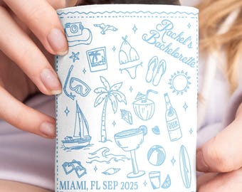 Personalized Coastal Bachelorette Can Cooler, Beach Bachelorette Party Can Coolers, Wedding Girls Weekend Drink Holder, Bridal Shower Favors