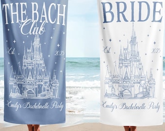 Personalized The Bach Bachelorette Beach Towel, Custom Name Bachelorette Towels, DN Castle Bachelorette Beach Towel, DN Pool Towel