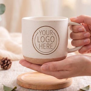 Custom Logo Engraved Coffee Mug, Custom Logo Engraving Mug, Personalized Company Logo Pottery Mug, Business Gift, Custom Photo Cup