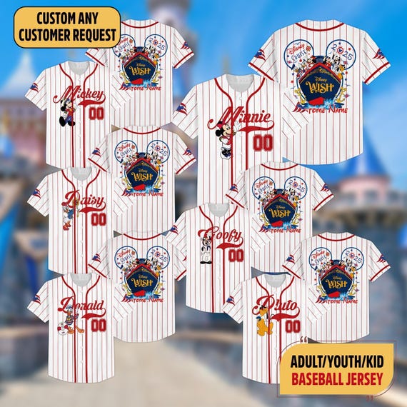 Personalized Disney Cruise Baseball Jersey, Mickey and Friends