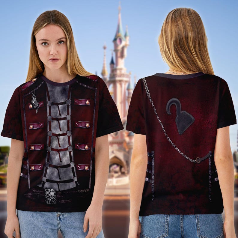 Camiseta 3D de disfraz de Capitán Malvado con Garfio para cosplay, camiseta de disfraz de Halloween de película de supervillanos para niños, camiseta a juego para grupo con estampado 3D. imagen 3