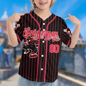 Camiseta de béisbol personalizada DN Spiderman Spiderverse Miles Morales, camiseta de béisbol Spidey, regalo para fan de Spiderman, regalo de cumpleaños de Spiderman imagen 3