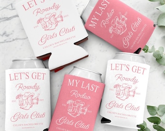 Custom Let's Get Rowdy Bachelorette Can Coolers, Country Bachelorette Favors, Western Bachelorette Can Coolers, Cowgirl Bridal Shower Gift