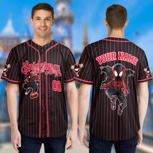 Camiseta de béisbol personalizada DN Spiderman Spiderverse Miles Morales, camiseta de béisbol Spidey, regalo para fan de Spiderman, regalo de cumpleaños de Spiderman imagen 1