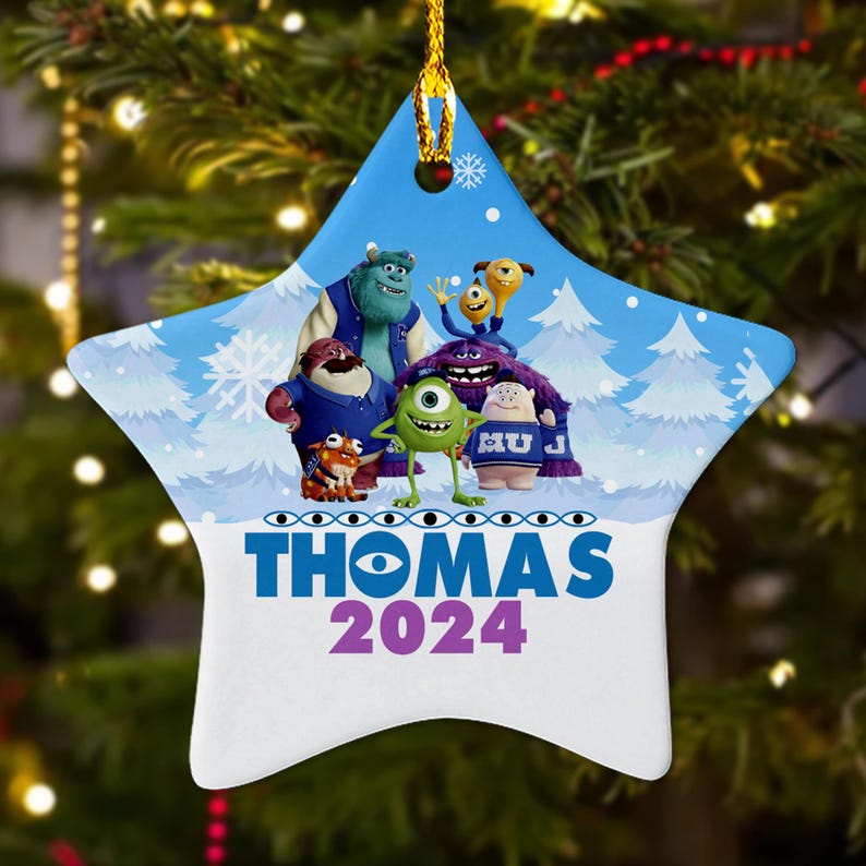 Personalized Monsters Inc Ornament, Monsters Movie Xmas Ceramic