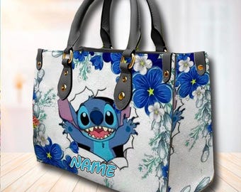 Personalize Lilo and Stitch Surprise Leather Bag, Stitch DN Bag, Stitch Leather Crossbody Bag, DN Leather Shoulder Handbag