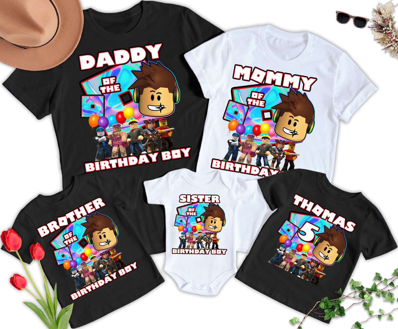 Printable Roblox Birthday Family Shirt Templates DIY