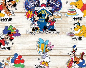 Personalized Mickey Mouse & Friends Magnets, Stitch Birthday Party Magnets, Disney Cruise Line Magnet, Goofy Birthday Stateroom Door Decor