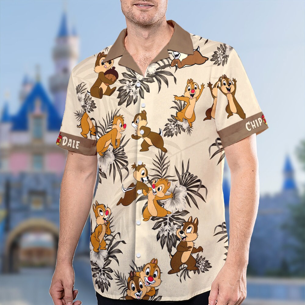 Squirrel Tropical Hawaii Shirt, Squirrel Movie Button Up Shirt Holiday